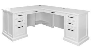 L Shaped Desks Martin Furniture Modern Wood L-Desk Writing Table & Return
