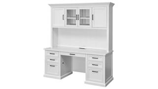 Executive Desks Martin Furniture Modern Wood Hutch With Doors and Desk - Fully Assembled