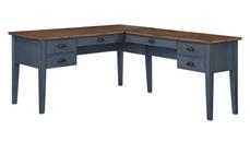L Shaped Desks Martin Furniture Farmhouse Wood Half-Pedestal Writing Desk and Return
