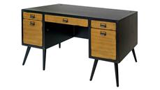Executive Desks Martin Furniture Mid-Century Half Pedestal Executive Desk - Fully Assembled