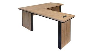 Adjustable Height Desks & Tables Martin Furniture 72" Wood Laminate Office Desk With Adjustable Height Electric Left Side Return