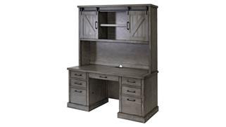 Office Credenzas Martin Furniture 66"  Wood Credenza Desk with Hutch - Assembled