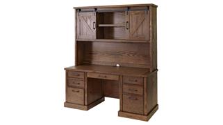 Office Credenzas Martin Furniture 66"  Wood Credenza Desk with Hutch - Assembled