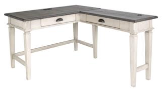 L Shaped Desks Martin Furniture Farmhouse Wood  L-Shaped Table and Return
