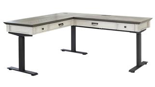 Adjustable Height Desks & Tables Martin Furniture Electric Sit/Stand L-Desk and Return