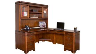 L Shaped Desks Martin Furniture Right Hand Facing L-Shaped Desk with Hutch