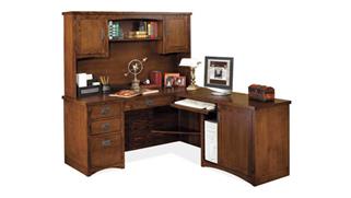 L Shaped Desks Martin Furniture 64" W L-Shaped Desk with Right Return and Hutch