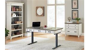 Standing Height Desks Martin Furniture Electric Sit to Stand Desk with Lateral File & Bookcase