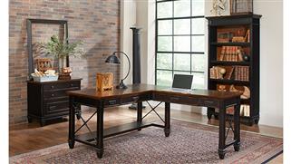L Shaped Desks Martin Furniture L Shaped Desk with Lateral File & Bookcase