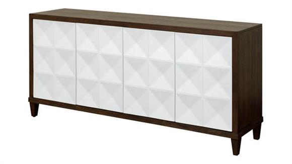 Modern Wood 70in Console with Doors - Fully Assembled