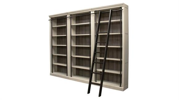 94in Tall Bookcases (3) with Ladder - Fully Assembled