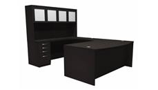 U Shaped Desks Mayline Bowfront U Shaped Desk with Hutch