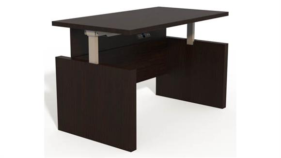 Adjustable Height Desks & Tables Mayline Office Furniture Height-Adjustable 72" Conference Front Desk with Base