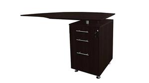 Returns & Bridges Mayline Office Furniture Curved Desk Return with Pedestal