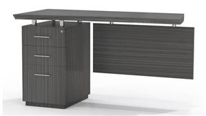 Returns & Bridges Mayline Office Furniture Single Pedestal Desk Return