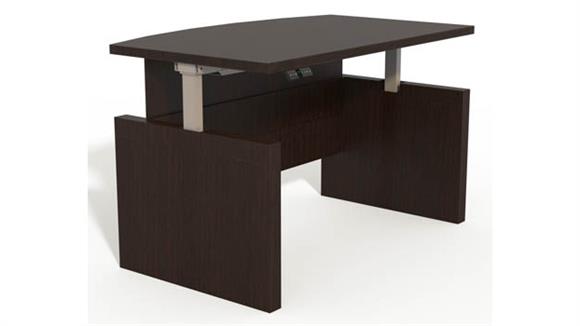 Height-Adjustable 6ft Bow Front Desk with Base