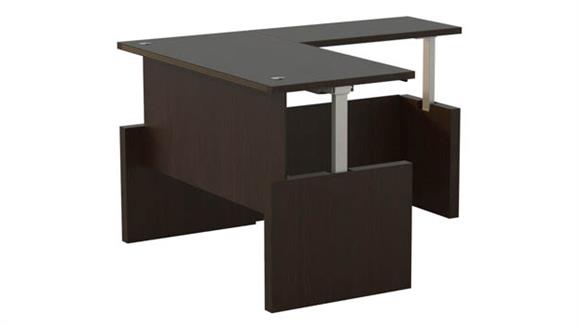 Height-Adjustable 6ft x 36in Straight Front Desk with Return