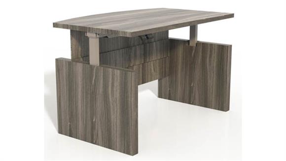 Adjustable Height Desks & Tables Mayline Height-Adjustable 72" Bow Front Desk with Base