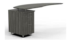 Desk Parts & Accessories Mayline Curved Desk Return with Pedestal
