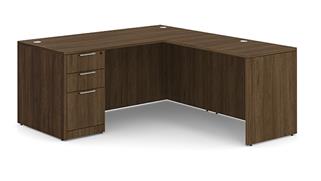L Shaped Desks WFB Designs 72in W x 65in D Single Pedestal L-Desk