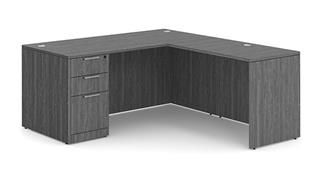 L Shaped Desks WFB Designs 72in W x 77in D Single Pedestal L-Desk 