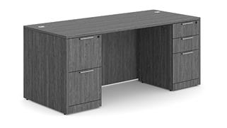 Computer Desks WFB Designs 72in W  x 30in D Double Pedestal Desk