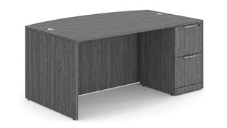 Executive Desks WFB Designs 66in x 30/36in Single Pedestal Bow Front Desk