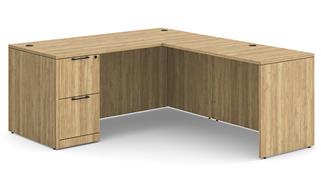 L Shaped Desks WFB Designs 72in W x 72in D Single Pedestal L-Desk