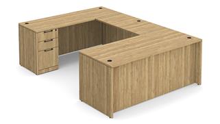 U Shaped Desks WFB Designs 72in W x 107in D, 47in Bridge, Double Pedestal U-Desk