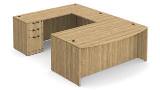 U Shaped Desks WFB Designs 66in W x 102in D Double Pedestal Bow Front U-Desk