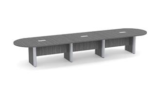 Conference Tables WFB Designs 16ft Racetrack Shape Plinth Leg with Metal Accent Conference Table