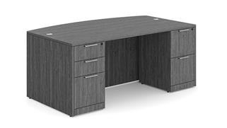 Computer Desks WFB Designs 71" Bow Front Double Pedestal Desk