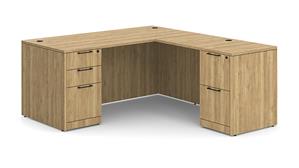 L Shaped Desks WFB Designs 72in W x 72in D Double Pedestal L-Desk - BBF/FF