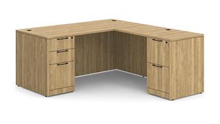 L Shaped Desks WFB Design 66" W x 72" D Double Pedestal L-Desk - BBF/FF