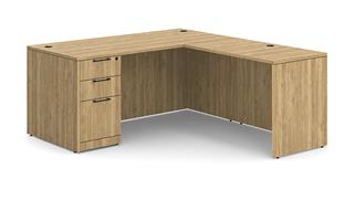 L Shaped Desks WFB Designs 60" W x 72" D Single Pedestal L-Desk - BBF