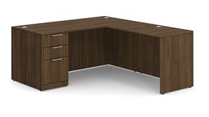 L Shaped Desks WFB Designs 66in W x 65in D Single Pedestal L-Desk - BBF