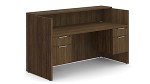 Reception Desks WFB Designs 72in Reception Desk with Transaction Top and Double Hanging Pedestal