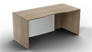 Executive Desks WFB Designs 66in x 30in Desk w/ Curve User Side and Glass Modesty Panel