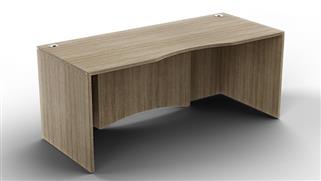 Executive Desks WFB Designs 66in x 30in Desk w/ Curve User Side and Step Laminate Modesty Panel