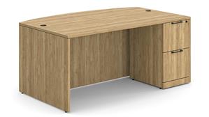 Executive Desks WFB Designs 71" x 36/41" Single File/File Pedestal Bow Front Desk