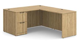 L Shaped Desks WFB Designs 60in W x 72in D Single Pedestal L-Desk 
