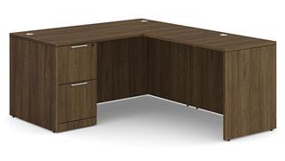 L Shaped Desks WFB Designs 60in W x 65in D Single Pedestal L-Desk