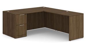 L Shaped Desks WFB Designs 71" W x 65" D Single Pedestal L-Desk - FF