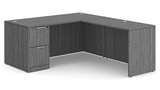 L Shaped Desks WFB Designs 72in W x 78in D Single Pedestal L-Desk 
