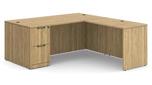 L Shaped Desks WFB Designs 72in W x 78in D Single Pedestal L-Desk - FF