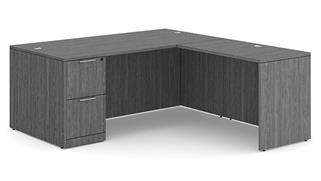 L Shaped Desks WFB Designs 72in W x 84in D Single Pedestal L-Desk