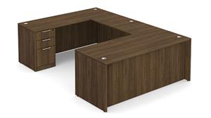 U Shaped Desks WFB Designs 66in W x 96in D, 42in Bridge, Single Pedestal Box/Box/File U-Desk