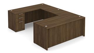 U Shaped Desks WFB Designs 72in W x 101in D Single Pedestal U-Desk