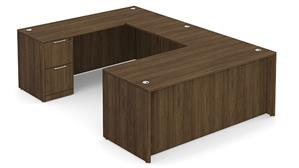 U Shaped Desks WFB Designs 60in W x 96in D, 42in Bridge, Single Pedestal File/File U-Desk