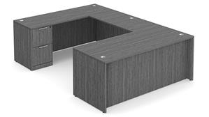 U Shaped Desks WFB Designs 60in W x 101in D, 47in Bridge, Single Pedestal File/File U-Desk